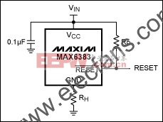 可调滞后的微处理器复位芯片MAX6383 www.elecfans.com
