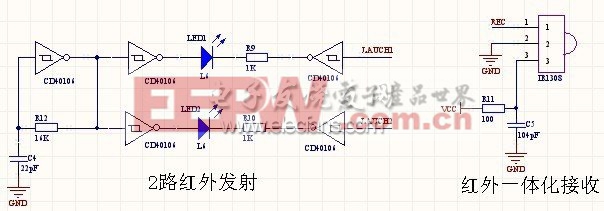 图3 红外发射与接收原理图