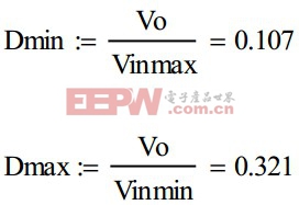 最大占空比計算公式