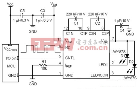 电荷泵和电感LED驱动器电路图