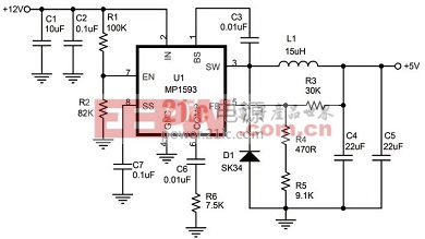 采用這顆IC 設(shè)計+5V 電源的實際應(yīng)用電路