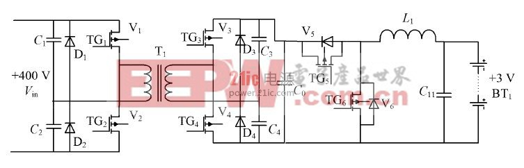 圖1  兩級雙向DC/ DC 主電路圖