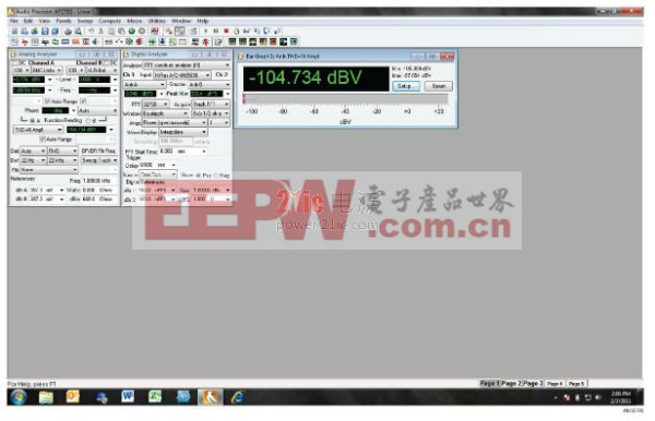 ：AP-2722 分析儀測得的振蕩器 THD + N ≈ -105dB，大約 5.8ppm