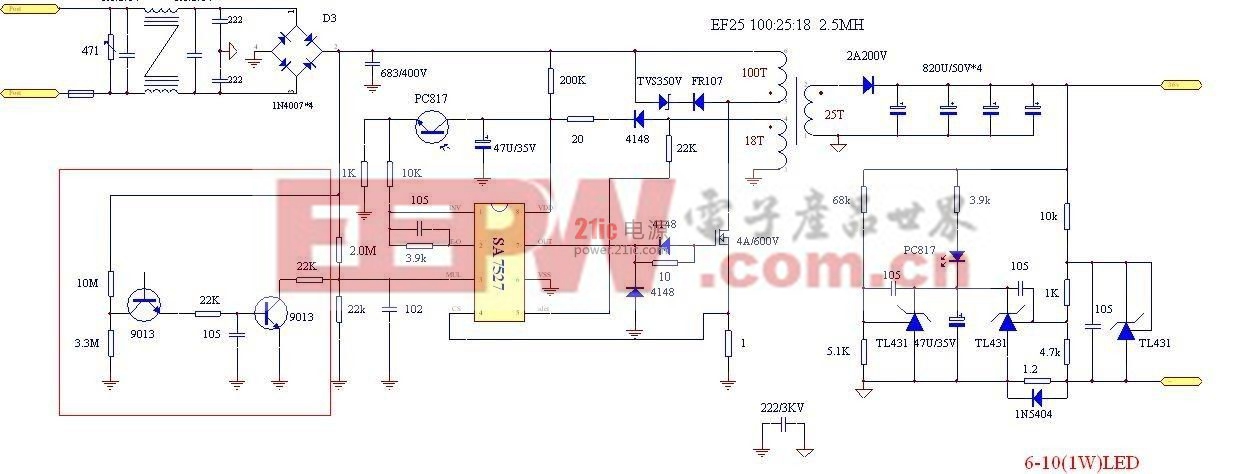 6LED - 10LED / 350MA