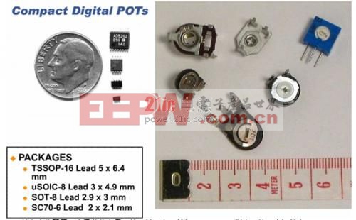 機械電位器和數(shù)字電位器尺寸大小比