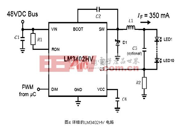 詳細的LM3402HV電路