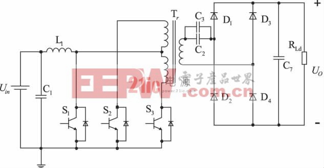 圖1 推挽式Boost DC/DC 變換器