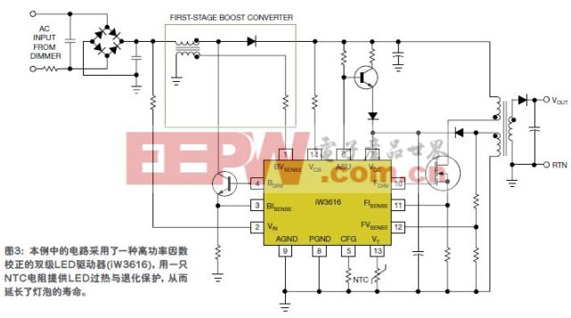 LED驅(qū)動器兩級方案圖