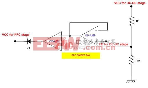 建議的實現(xiàn)PFC級間歇工作的電路