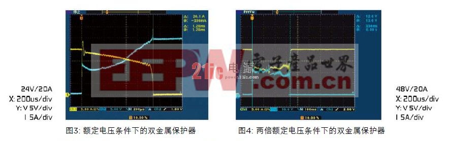  額定電壓條件下的雙金屬保護(hù)器