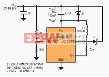 采用 5 引腳 TSOT-23 封裝的 100V 微功率 No-Opto 隔離反激式轉(zhuǎn)換器