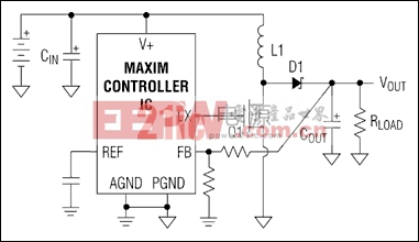 图1. 升压型开关转换器的电路板布局设计原则同样适用于其它拓扑的开关型调节器