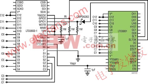 由 12 個鋰離子電池組成的電池組 www.elecfans.com