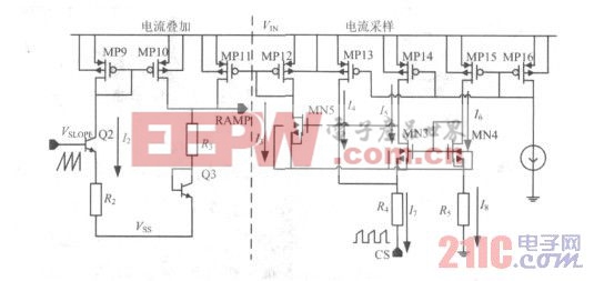 圖3 電流采樣與疊加電路。