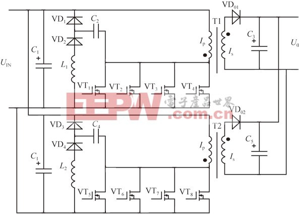 圖5 兩路單端反激并聯(lián)電路結(jié)構(gòu)