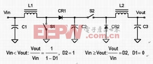 图1A：升压+降压转换器原理图。