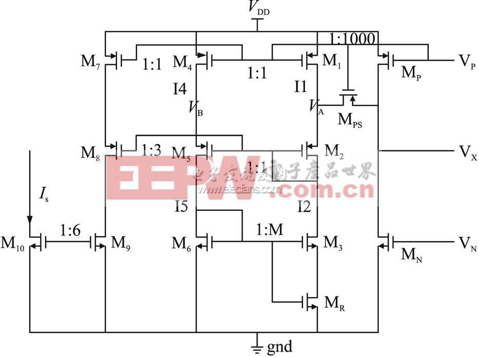 圖2 改進(jìn)型具有反饋控制電流源的電流檢測(cè)電路