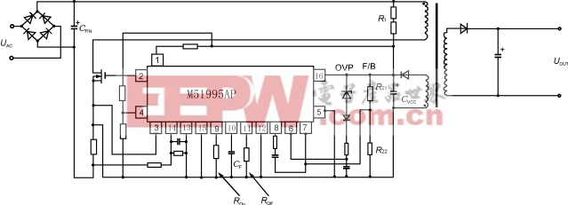 电源控制芯片m51995及其应用 4典型应用 图10和图11分别为m51995ap在