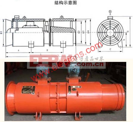 煤礦主通風機結構示意圖  www.elecfans.com