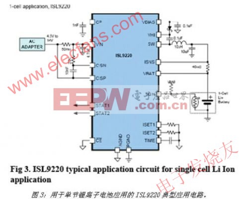 ISL9220，它适用于一节和两节锂离子电池应用。 www.elecfans.com