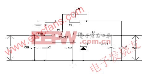 XL4005/4012實現(xiàn)BUCK功能示意圖 www.elecfans.com