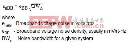 方程式 2.3：宽带噪声方程式