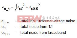 方程式 2.6： 1/f 与宽带噪声叠加结果