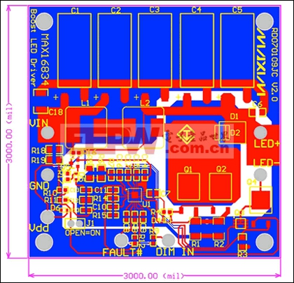 Figure 3. Layout of the LED driver.