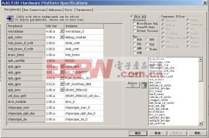 在MHS中加入相應的IP cores