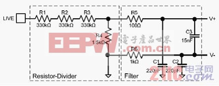 MSP430AFE2xx 能耗測量 IC 的電壓檢測電路