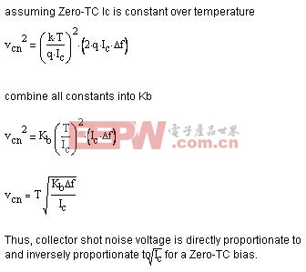 Zero-TC偏置集电极噪声电压