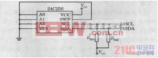 24C256 和單片機(jī)連接圖