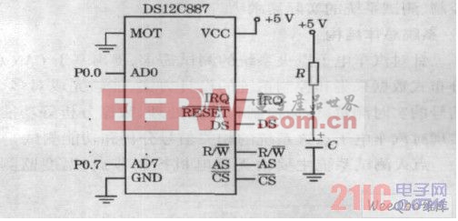 DS12C887 和單片機(jī)連接圖