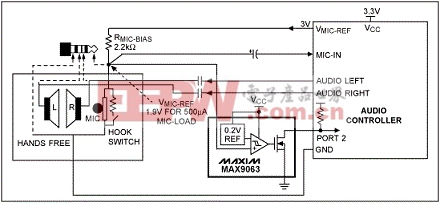 采用MAX9063比较器的压簧开关检测电路