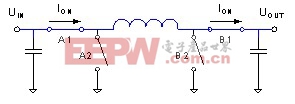 導(dǎo)通階段的降壓轉(zhuǎn)換器電流流向