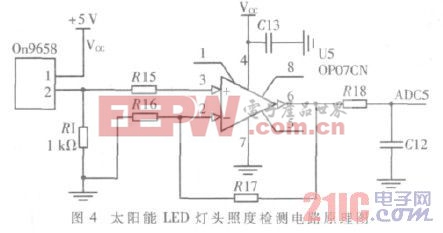 LED燈頭照度檢測(cè)電路如圖4