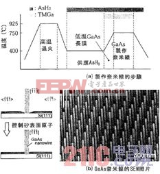 硅基板上制作GaAs納米線