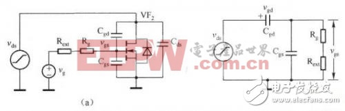 這一階段的等效電路如下圖（a）和下圖（b）所示，同時可以認(rèn)為VF2的柵極電壓為O.