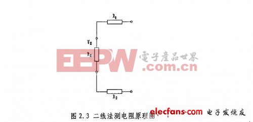 二線法測電阻原理圖