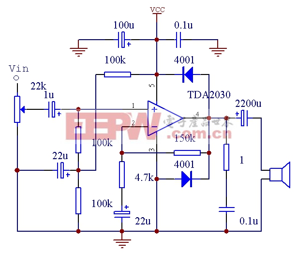 TDA2030单电源接法