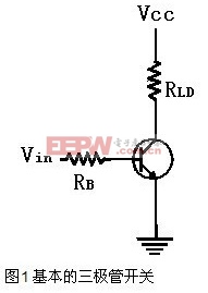 三极管电子开关的基本电路图
