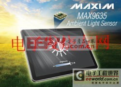 MAXIM推出完全集成数字环境光传感器MAX9635