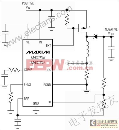 MAX1846/MAX1847高效率PWM反相控制器