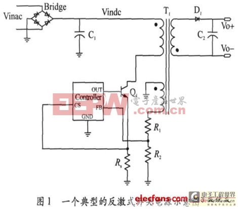 反激式開關(guān)電源示意圖