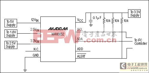 MAX6652監(jiān)控系統(tǒng)結(jié)合電壓監(jiān)測與溫度傳感-MAX6652