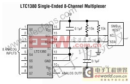 CMOS模拟多路复用器LTC1380/LTC1393