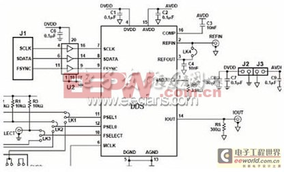 DDS芯片外围电路示意图