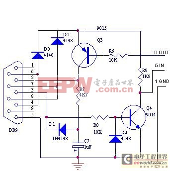 三極管代替MAX232電路