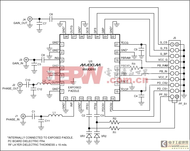 修改MAX2010電路使其工作在450MHz