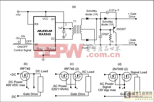 簡單電力場效應(yīng)管驅(qū)動器是孤立的和DC耦合-Simp